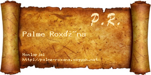 Palme Roxána névjegykártya